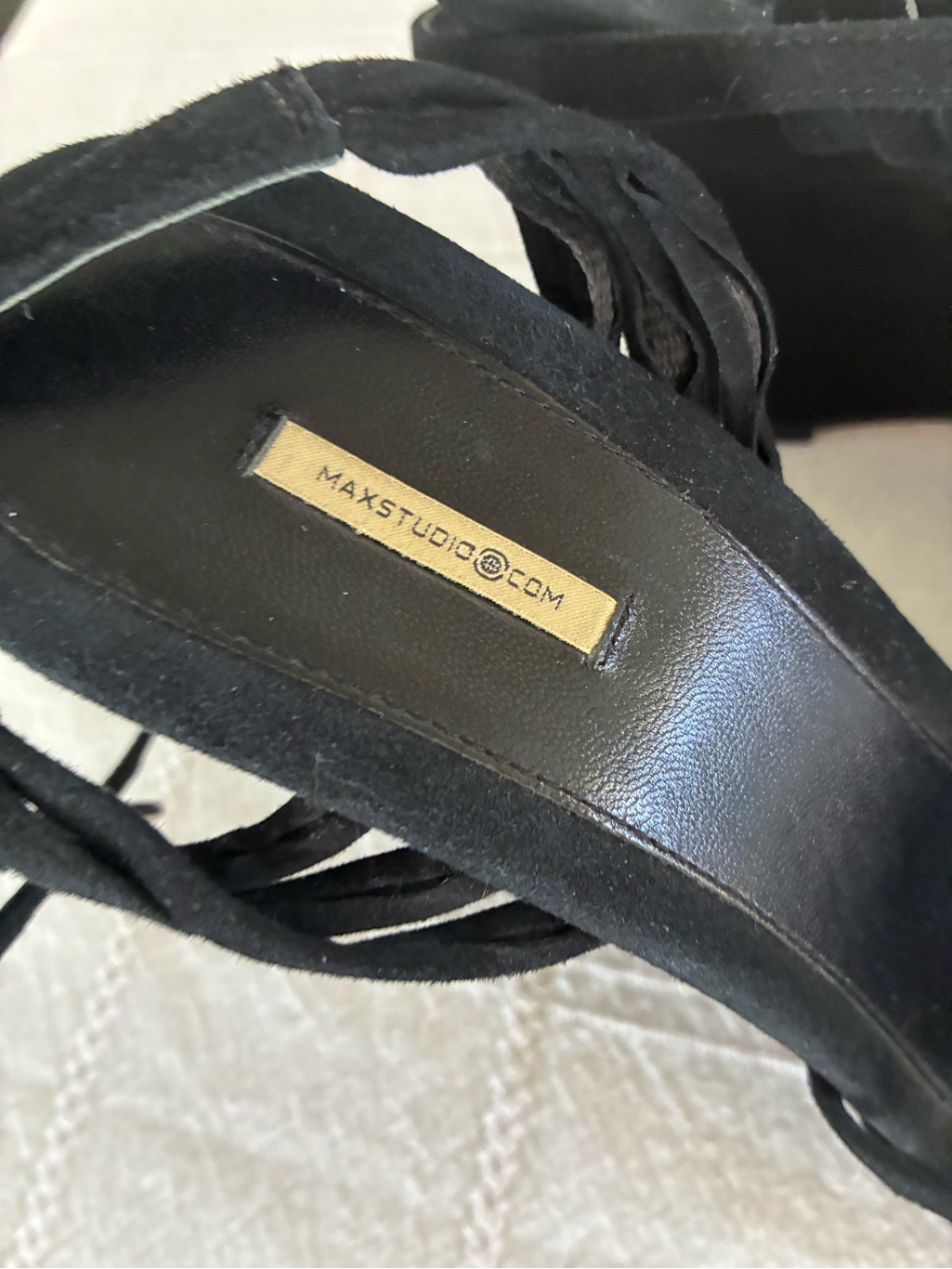 Y2k Max Studio Suede Wedge Heels Leather Sole 8.5 — image 5 of 8